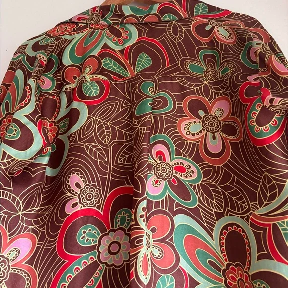 Alix Of BohemiaGogo Chocolate Silk Blouse L
